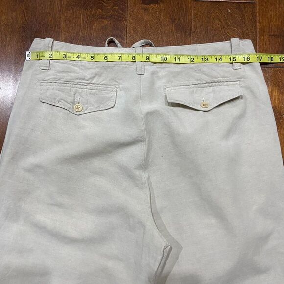Banana Republic Vintage 2003 Linen Blend Light Tan Pants Men's Size 35 x 32 - Picture 8 of 9